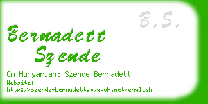 bernadett szende business card